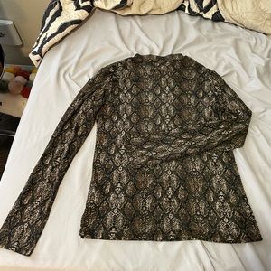 Sheer Mesh Snake Print Top